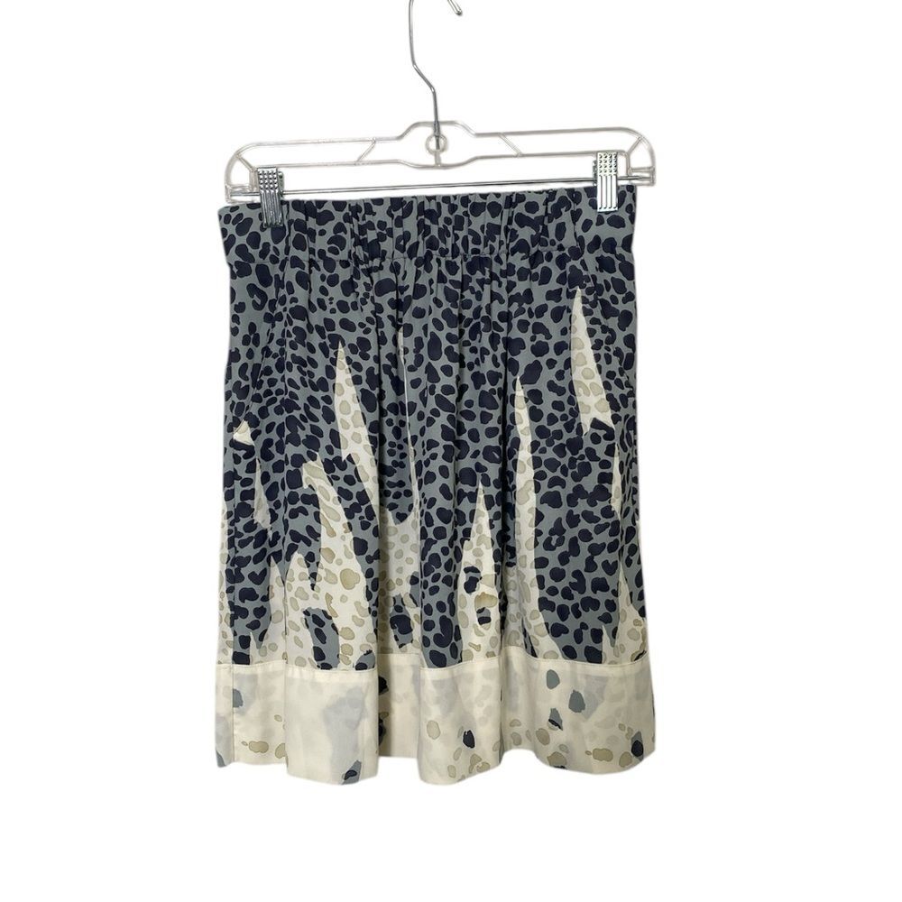 Cabi Leopard Print "Bell" Skirt Elastic Waist Mini Length Chiffon Women's Size S